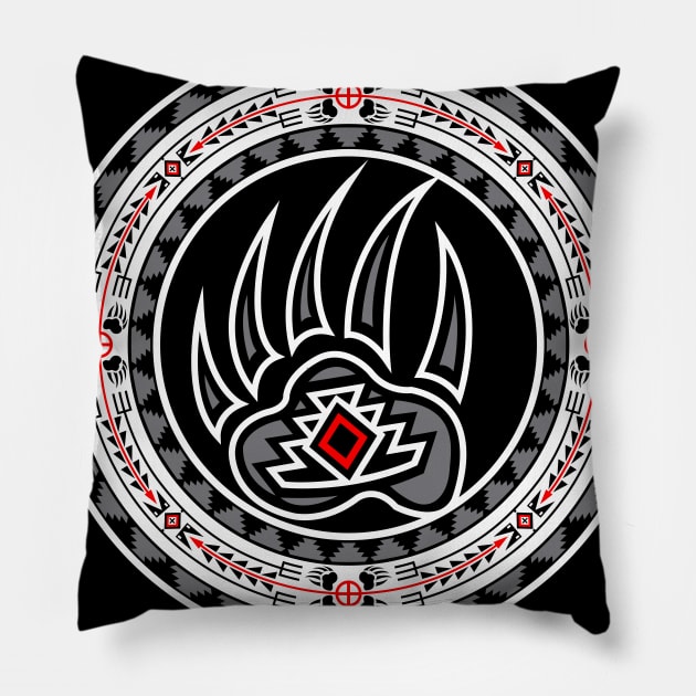 Bear Spirit Black Pillow by melvinwareagle