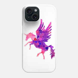 Pink Mosaic Pattern Unicorn Pegasus Phone Case