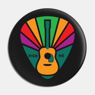 Vintage Guitar Pick, Guitarist Retro acoustic guitarra pick me colorful Pin