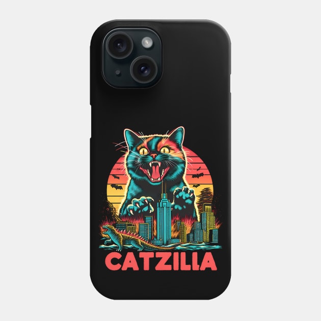 CATZILLA - The Fierce Feline Overlord Phone Case by ANSAN