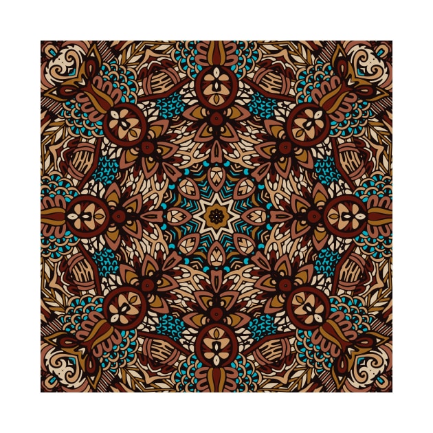 Colorful Mandala Aztec Pattern Indian Mexican Ethnic Oriental Rug by jodotodesign