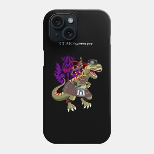 Clanosaurus Rex CLAREsaurus Plaid Clare Irish Ireland Family Tartan Phone Case