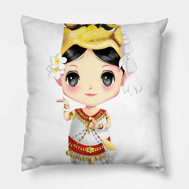 Chibi Cambodian Pillow by Gyomura Artist