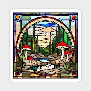 Amanita Forest Stained Glass Magnet