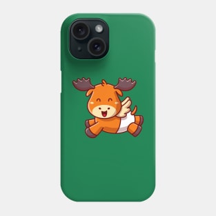 Cute Baby Moose Running Cartoon Phone Case