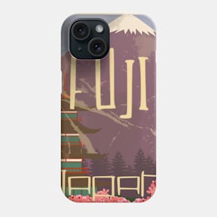 Fuji mount japan retro travel poster Phone Case