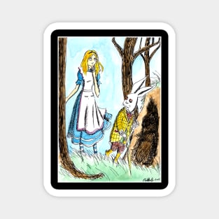 Alice and the White Rabbit Magnet