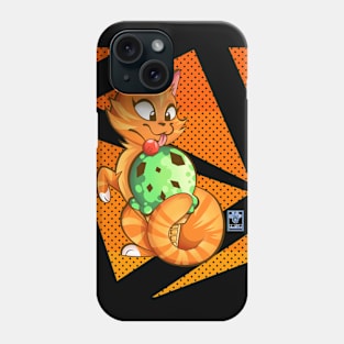 Minty Kitty With Background Phone Case