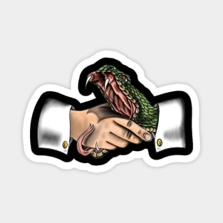 Color snake handshake Magnet