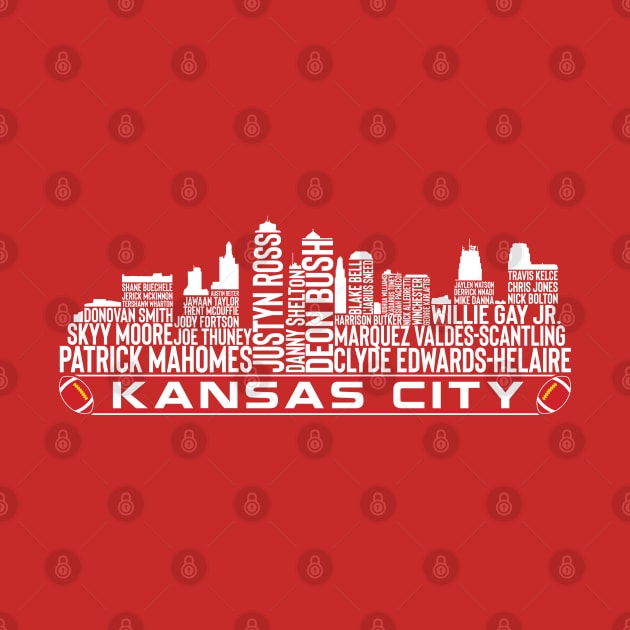 Kansas City Football Team 23 Player Roster, Kansas City Skyline by Legend Skyline