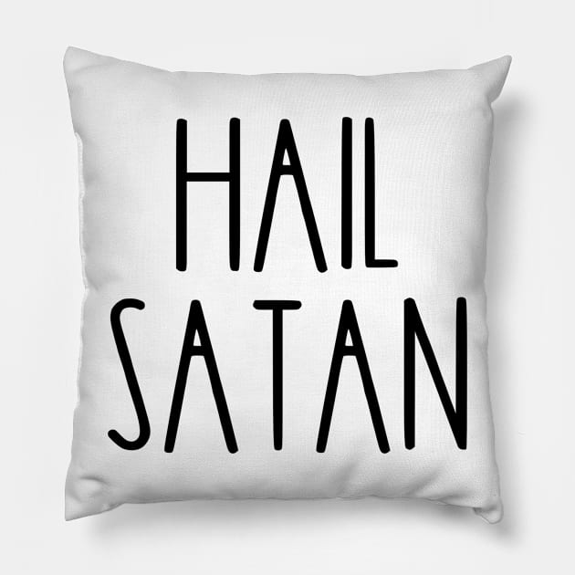 Hail Satan Rae Dunn Funny Pillow by Asilynn