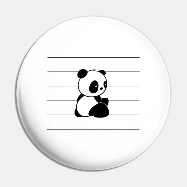 Panda-Bear Lovers Cute Kawaii Baby Panda Pin by SkizzenMonster