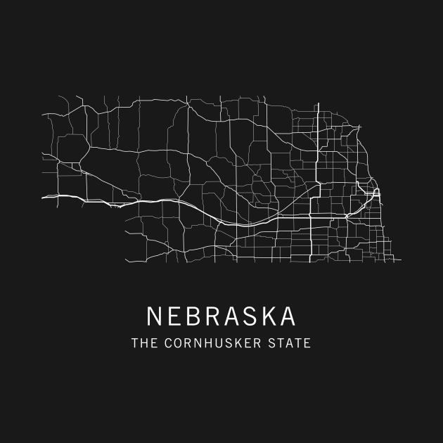 Nebraska State Road Map by ClarkStreetPress