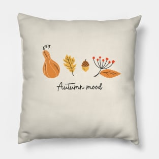 Autumn composition with hand drawn botanical elements Pillow