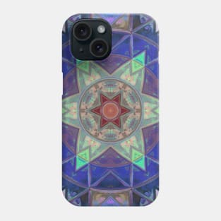 Mosaic Kaleidoscope Flower Teal Blue and Pink Phone Case