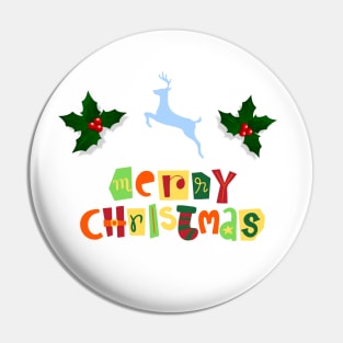 Merry Christmas Colourful Pin