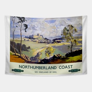 Vintage Railway Poster Northumberland Tapestry