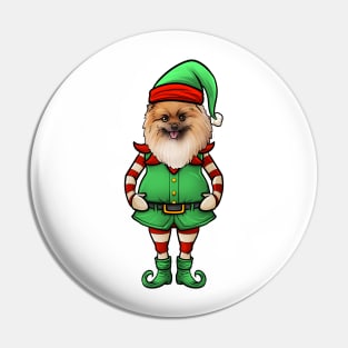 Pomeranian Christmas Elf Pin