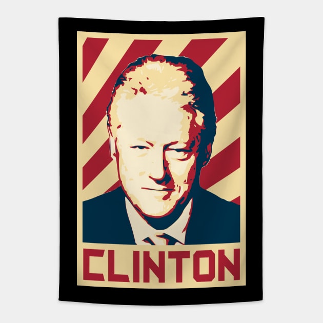 Bill Clinton Retro Propaganda Tapestry by Nerd_art