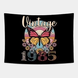 Floral Butterfly Retro Vintage 1985 38th Birthday Tapestry