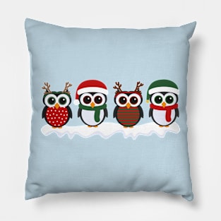 Christmas Penguins Pillow