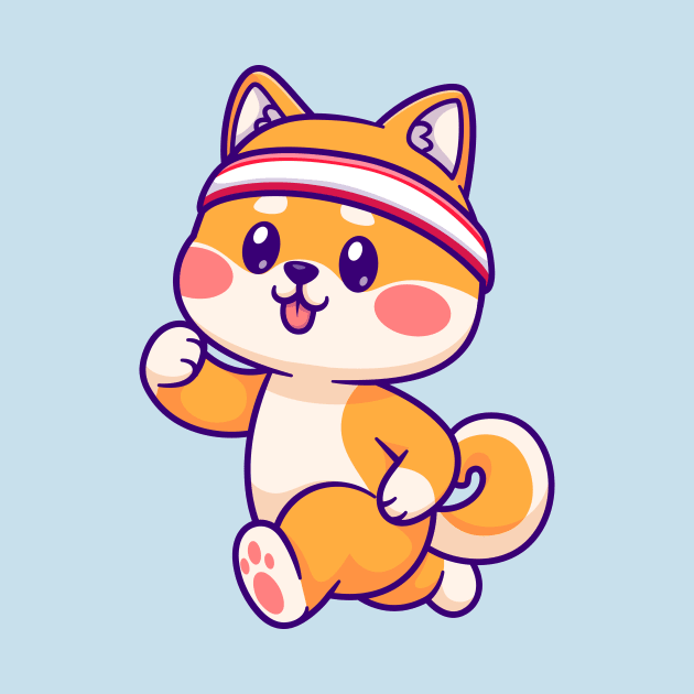 Cute Shiba Inu Running Cartoon by Catalyst Labs