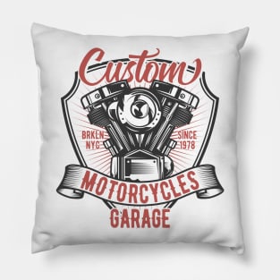 Custom Motorcycles Garage Pillow