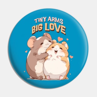 Adorable Kawaii Hamster Love design Pin