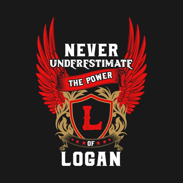 Never Underestimate The Power Logan - Logan First Name Tshirt Funny Gifts by dmitriytewzir