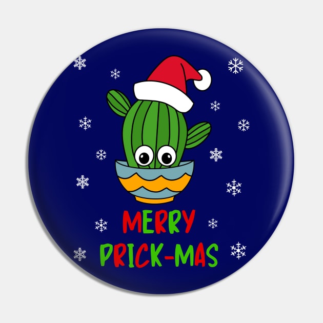 Merry Prick Mas - Cactus With A Santa Hat In A Bowl Pin by DreamCactus