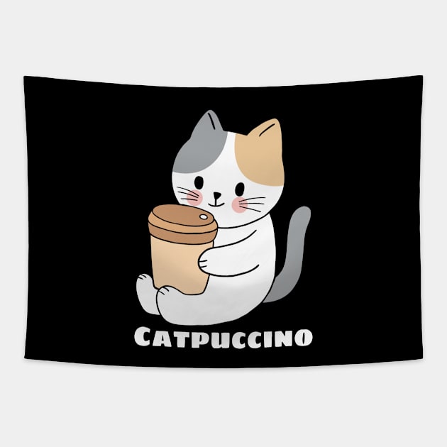 Catpuccino - Cat Pun Tapestry by Allthingspunny