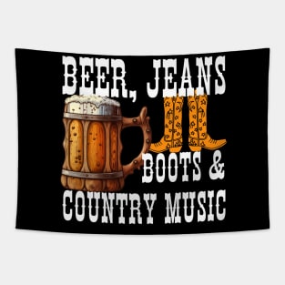 Beer Jeans Boots and Country Music Tapestry