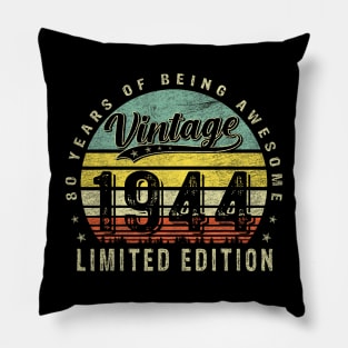 80 Year Old Gifts Vintage 1944 Limited Edition 80th Birthday Pillow