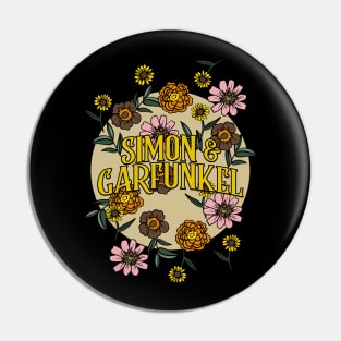 Simon Name Personalized Flower Retro Floral 80s 90s Name Style Pin