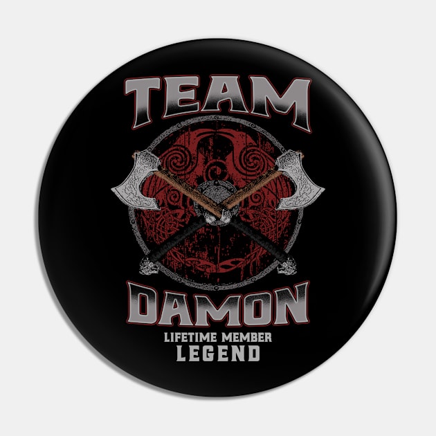 Damon Name - Lifetime Member Legend - Viking Pin by Stacy Peters Art