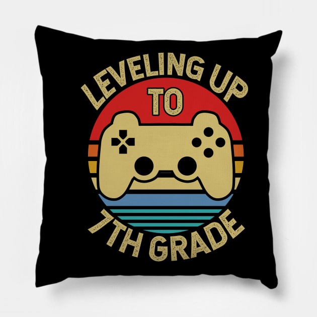 Leveling Up To 7th Grade Student Level Student Gift Pillow by Tesszero
