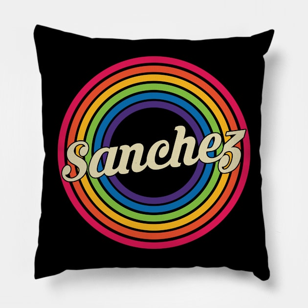 Sanchez - Retro Rainbow Style Pillow by MaydenArt