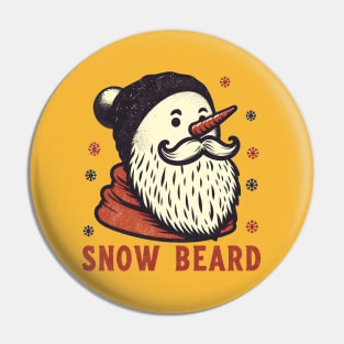 Snow Beard: A Snowman with a Beard Pin