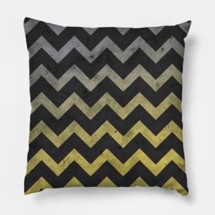 Chevron tan yellow ombre dark gray lines pattern vintage design Pillow