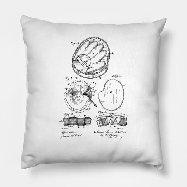 Baseball Glove Patent Drawing Pillow by skstring