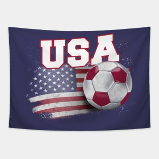 Vintage American Flag USA Soccer Ball Football Tapestry