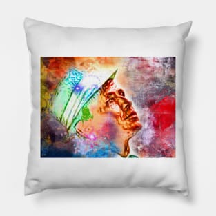 F. Sinatra Painted Pillow