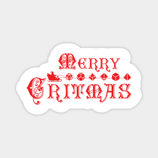 Merry Critmas Santa Sleigh Dice Xmas Magnet