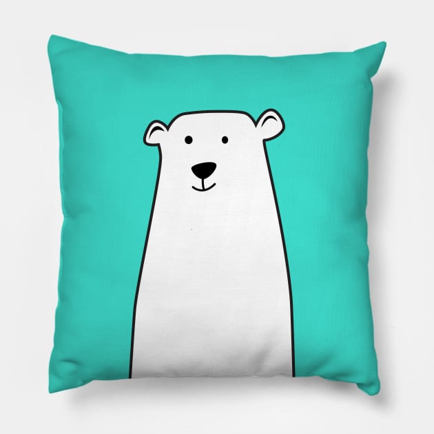 Cute Polar Bear Pillow by sj_arts