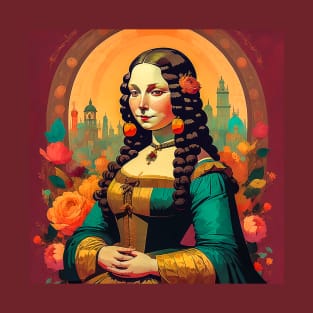 Colored Floral Monalisa T-Shirt