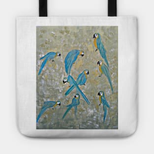 Gold and Blue Macaws Tote