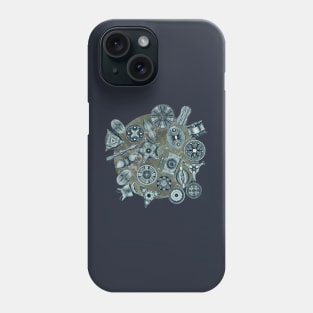 Ernst Haeckel Cerulean Diatoms on Mossy  Water Phone Case