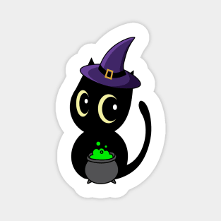 Cute Black cat is a witch Magnet