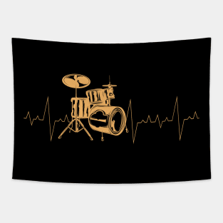 Drummer Musicien Drums Battement De Coeur Batteur Batterie Tapestry