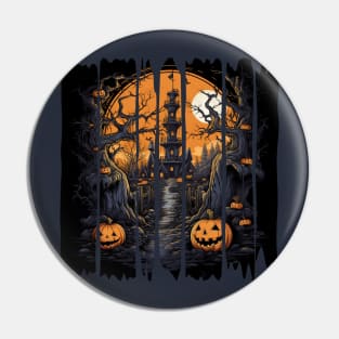 Halloween Night at the Haunted House Pin